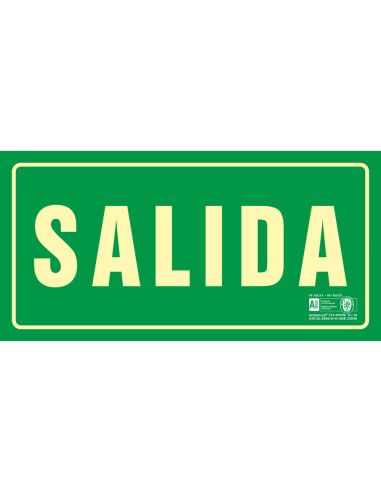 Pictograma Syssa Señal De Salida En Pvc Fotoluminiscente 320X160 Mm