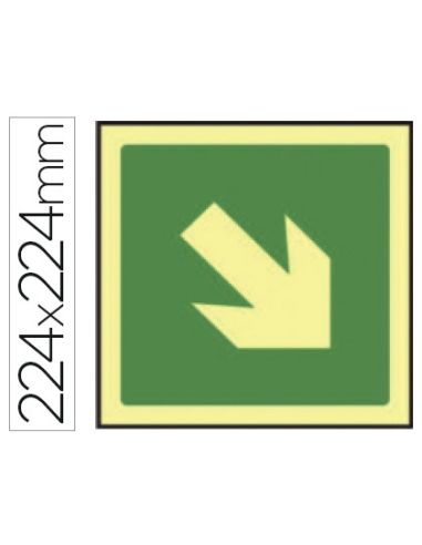 Pictograma Syssa Señal De Via De Evacuacion En Pvc Fotoluminiscente 224X224 Mm