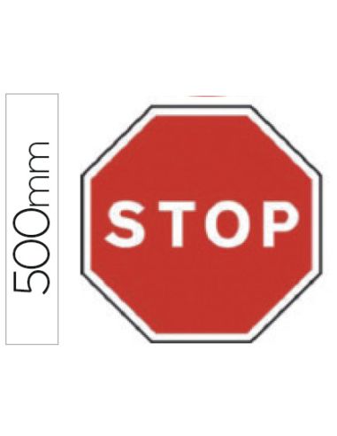 Pictograma Syssa Señal Vial Stop En Acero Galvanizado 500 Mm
