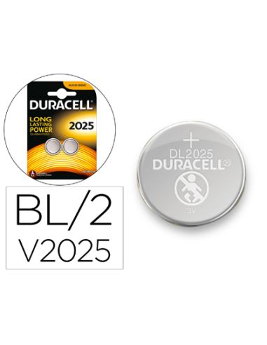 Pila Duracell Alcalina Boton Cr2025 Blister 2 Unidades