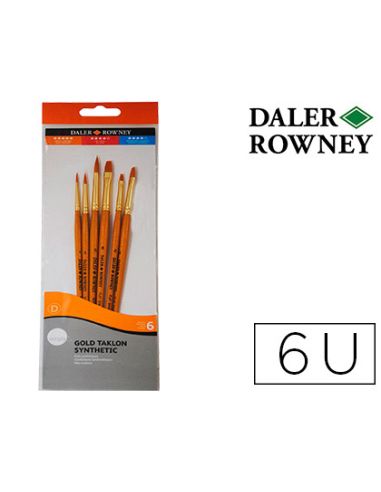Pinceles Daler Rowney Simply Art Sintentico Mango Corto Dorado Blister De 5 Unidades
