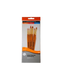 Pinceles Daler Rowney Simply Art Sintentico Mango Corto Dorado Blister De 5 Unidades 2