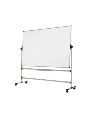 Pizarra Blanca Bi-Office Blanca De Acero Vitrifricado Volteable Doble Cara 120X150 Cm