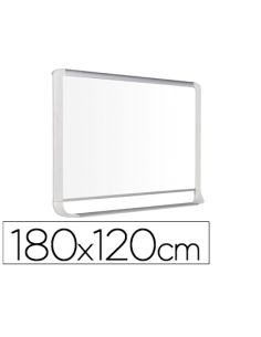 Pizarra Blanca Bi-Office Lacada Con Bandeja Integrada 180X120 Cm
