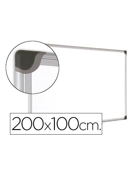 Pizarra Blanca Bi-Office Magnetica Maya W Ceramica Vitrificada Marco De Aluminio 200 X 100 Cm Con Bandeja Para