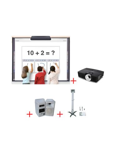 Pizarra Interactiva Promethean Abt78D Con Proyector Optoma S321 Soporte Y Altavoces