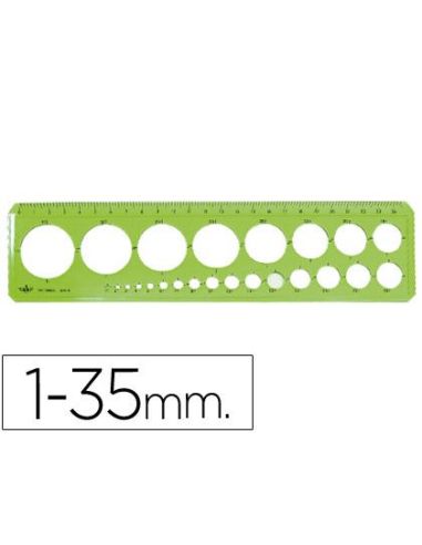 Plantilla Domingo Ferrer Circulos 1-35 Mm Plastico Verde|Libreriasalesiana