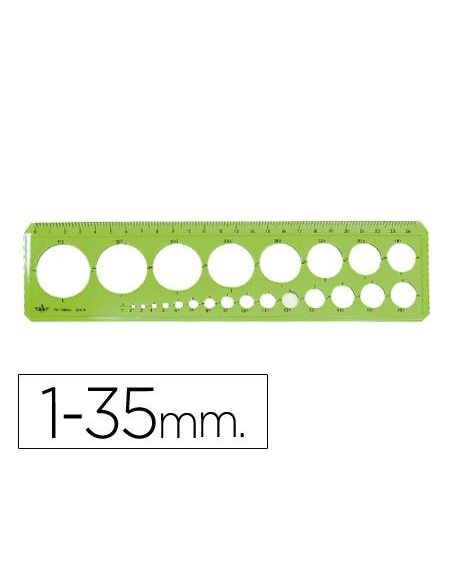 Plantilla Domingo Ferrer Circulos 1-35 Mm Plastico Verde|Libreriasalesiana
