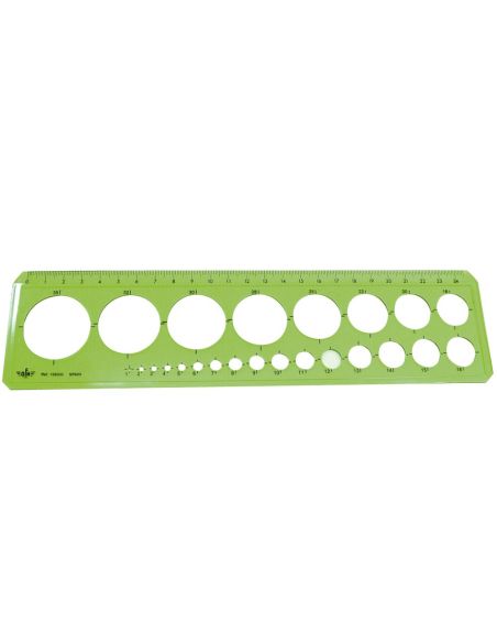 Plantilla Domingo Ferrer Circulos 1-35 Mm Plastico Verde|Libreriasalesiana