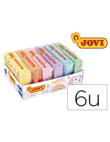 Plastilina Jovi 70 Tamaño Pequeño Caja De 6 Unidades Colores Pastel Surtidos 50G