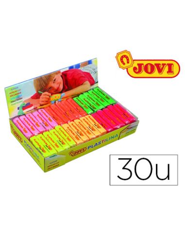 Plastilina Jovi 70F Tamaño Pequeño Caja De 30 Unidades Colores Fluorescentes Surtidos