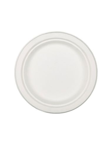 Plato De Fibra De Caña De Azucar Blanco 17 Cm Diametro Paquete De 50 Unidades