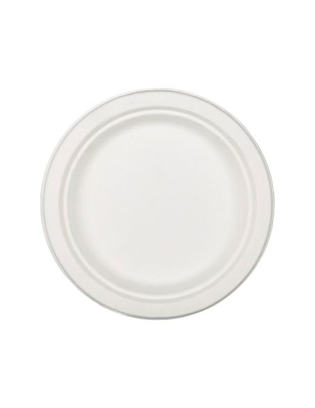 Plato De Fibra De Caña De Azucar Blanco 17 Cm Diametro Paquete De 50 Unidades