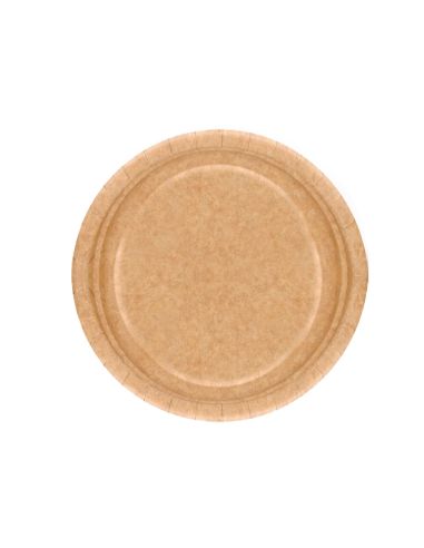 Plato Carton Biodegradable Marron 22 Cm Paquete De 50 Unidades