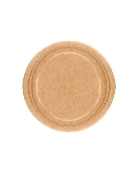 Plato Carton Biodegradable Marron 22 Cm Paquete De 50 Unidades
