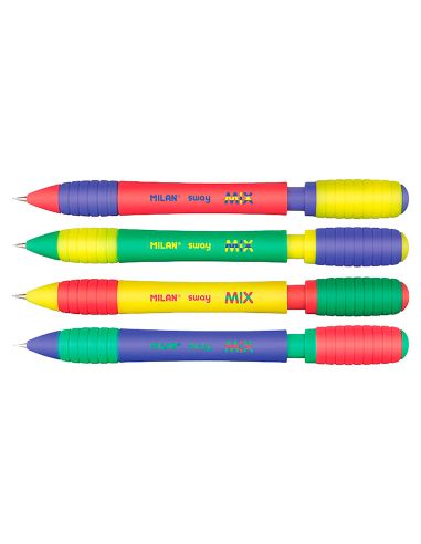 Portaminas Milan Sway Mix 0,5 Mm Con Goma Colores Surtidos