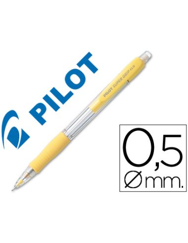 Portaminas Pilot Super Grip Amarillo 0,5 Mm Sujecion De Caucho