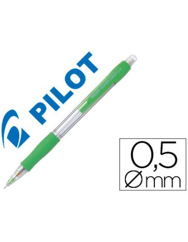 Portaminas Pilot Super Grip Verde Claro 0,5 Mm Sujecion De Caucho