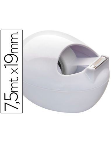 Portarrollo Sobremesa Scotch Color Blanco C-36 Karim De 7,5 Mt X 19 Mm Incluye Rollo De Cinta Adhesiva Magic