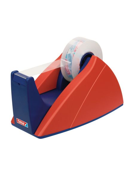 Portarrollo Sobremesa Tesa Con Cuchilla De Corte Recto Para Cintas De 33 M Color Azul/Rojo