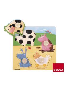Puzle Goula Madera 4 Piezas Animales Granja Color