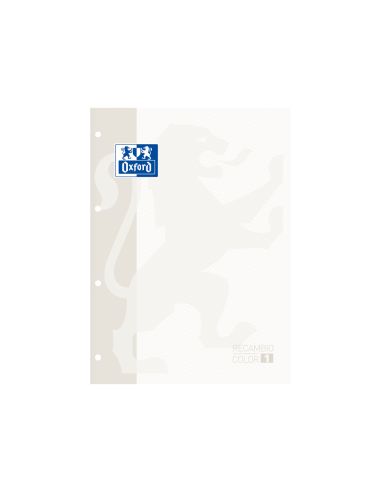 Recambio Color Oxford Din A4 80 Hojas Cuadro 5 Mm 4 Taladros Blanco