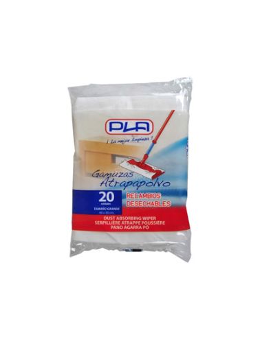 Recambio Mopa Pla Atrapapolvo Desechable Grande 40X30 Cm Bolsa De 20 Unidades