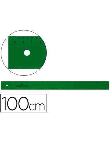Regla Faber Castell 100 Cm Plastico Verde