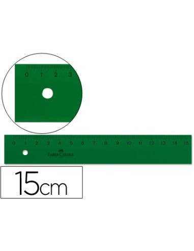 Regla Faber Castell 15 Cm Plastico Verde