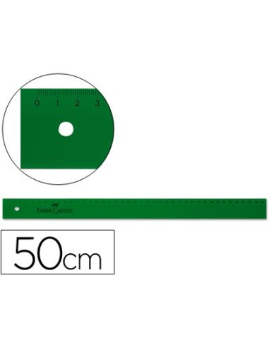 Regla Faber Castell 50 Cm Plastico Verde