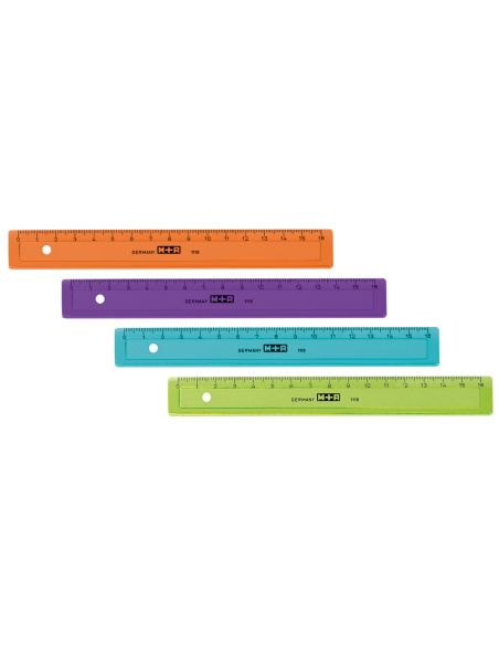 Regla M+R 16 Cm Plastico Graduada Y Biselada Colores Surtidos