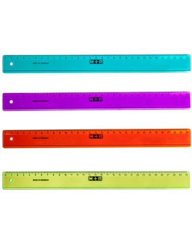 Regla M+R 30 Cm Plastico Graduada Y Biselada Colores Surtidos