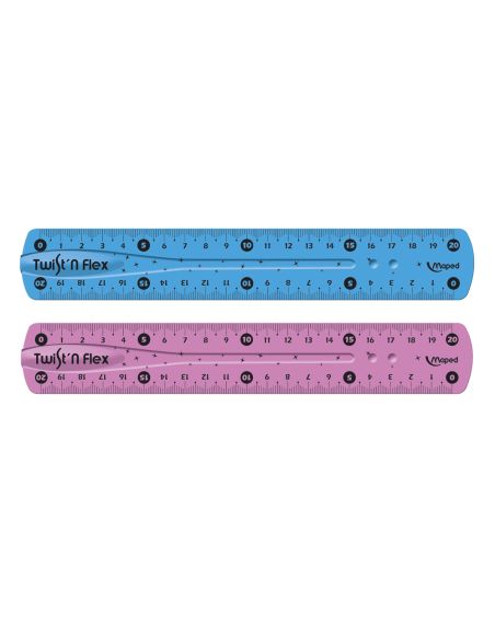 Regla Maped Plastico Flexible 20 Cm Colores Surtidos