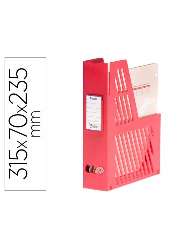 Revistero Boxer Archivo 2000 Cajetin Con Tarjetero Identificador Rojo 240X75X315 Mm
