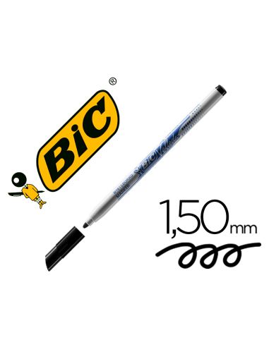 Rotulador Bic Velleda Fino Para Pizarra Negro Punta Redonda 1 Mm