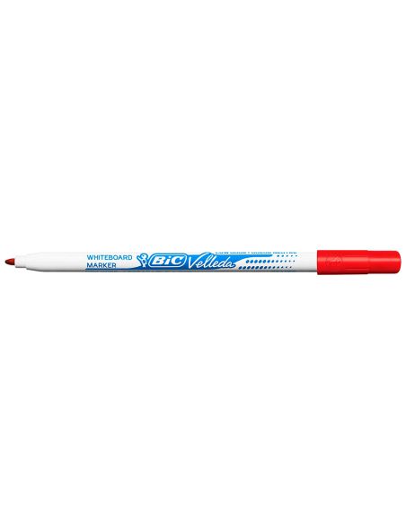 Rotulador Rojo +Bic Velleda Fino Para Pizarra Punta Redonda 1 Mm