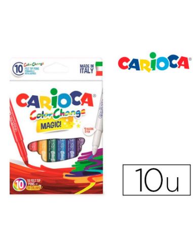 Rotulador Carioca Cambia Color Tinta Magica Caja De 10 Unidades Colores Surtidos