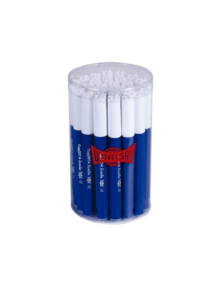 Rotulador Carioca Jumbo Azul Punta Gruesa Bote De 30 Unidades