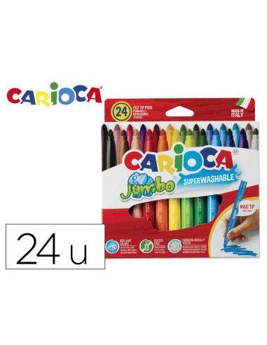 Rotulador Carioca Jumbo Punta Gruesa Estuche De 24 Unidades Colores Surtidos
