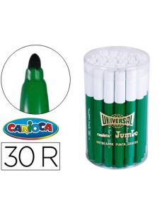 Rotulador Carioca Jumbo Verde Punta Gruesa Bote De 30 Unidades