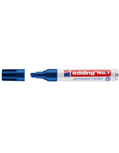 Rotulador Azul  Edding Marcador Permanente 1 Punta Biselada 5 Mm Recargable