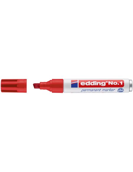 Rotulador Edding Marcador Permanente 1 Rojo Punta Biselada 5 Mm Recargable