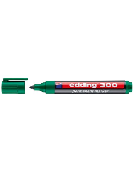 Rotulador Verde  Edding Marcador Permanente 300 Punta Redonda 1,5-3 Mm Recargable