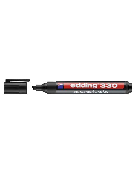 Rotulador Edding Marcador Permanente 330 Negro Punta Biselada 1-5 Mm Recargable