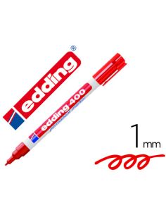 Rotulador Edding Marcador Permanente 400 Rojo Punta Redonda 1 Mm Recargable