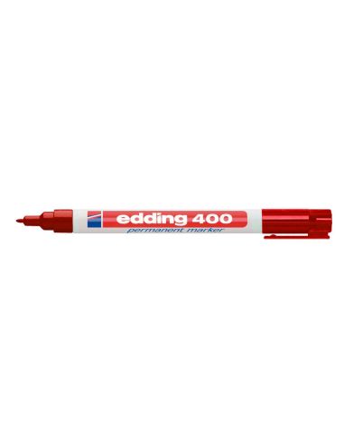 Rotulador Edding Marcador Permanente 400 Rojo Punta Redonda 1 Mm Recargable