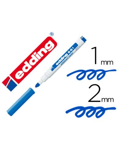 Rotulador Edding Para Pizarra Blanca 661 Color Azul Punta Redonda 1-2 Mm