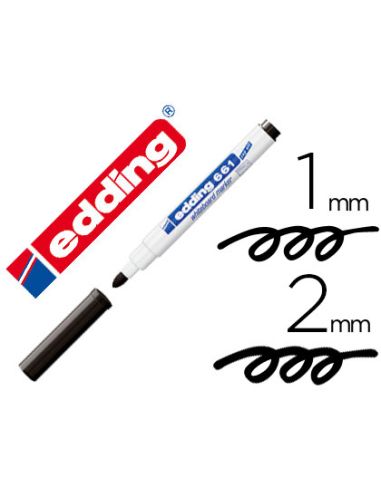 Rotulador Edding Para Pizarra Blanca 661 Color Negro Punta Redonda 1-2 Mm