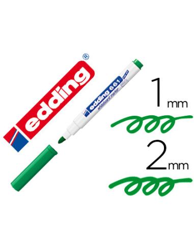 Rotulador Edding Para Pizarra Blanca 661 Color Verde Punta Redonda 1-2 Mm