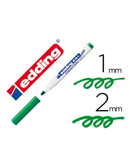 Rotulador Edding Para Pizarra Blanca 661 Color Verde Punta Redonda 1-2 Mm